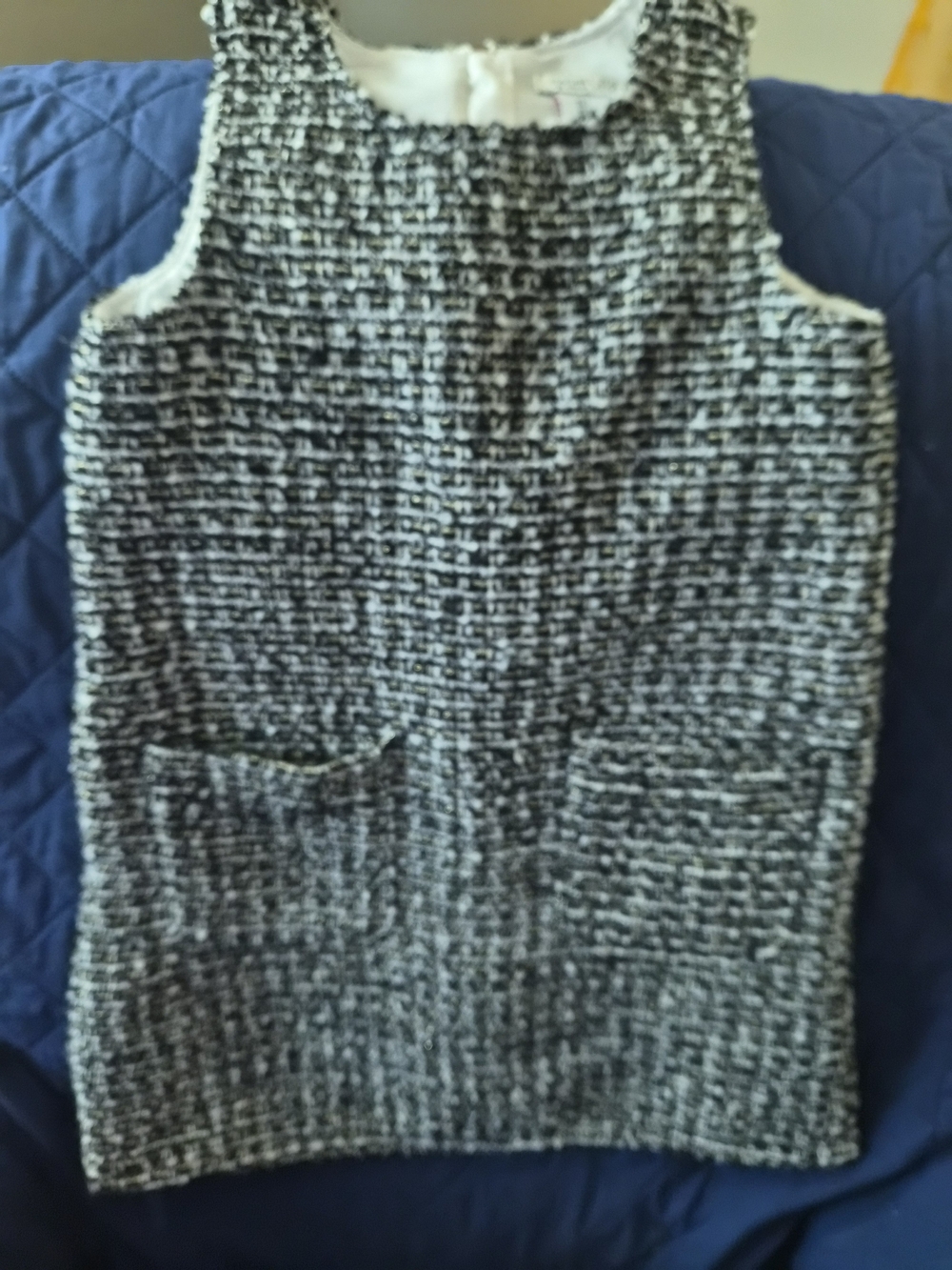 Rachel Zoe Black and White Tweed Shift Dress for Kids